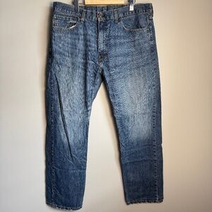 Levi's 505‎ Men's Medium Wash Blue Jeans Straight Leg Tag: 38x32 Casual Denim